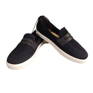 St. John's Bay Navy Knit Slip-On Loafers with White Sole